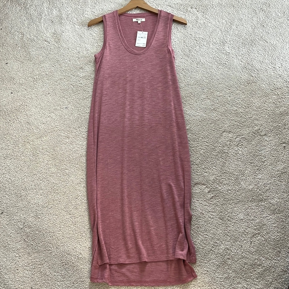 Madewell Rose Pink Sleeveless Midi Tank Dress